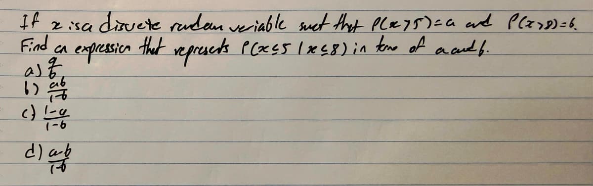 Handwritten math problem on paper